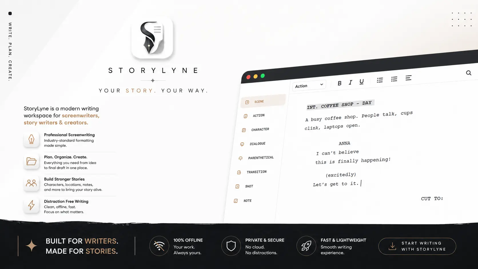 StoryLyne UI Mockup
